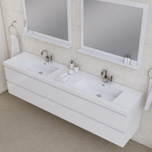Load image into Gallery viewer, Alya Bath AB-MOF84D-W Paterno 84 inch Modern Wall Mounted Bathroom Vanity, White