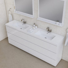 Load image into Gallery viewer, Alya Bath AB-MOA84D-W Paterno 84 inch Modern Freestanding Bathroom Vanity, White