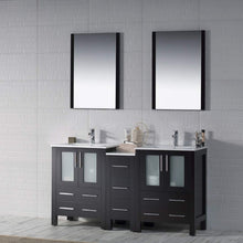 Load image into Gallery viewer, Blossom 001 60S1 02 C Sydney 60 Inch Vanity with Ceramic Double Sinks - Espresso
