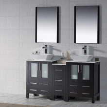 Load image into Gallery viewer, Blossom 001 60S1 02 V Sydney 60 Inch Vanity with Ceramic Double Vessel Sinks - Espresso