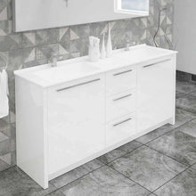 Load image into Gallery viewer, Casa Mare Nona 60" Glossy White Modern Double Sink Freestanding Bathroom Vanity and Sink Combo - NONA152GW-60-MSC