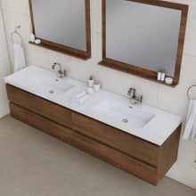 Load image into Gallery viewer, Alya Bath AB-MOF84D-RW Paterno 84 inch Modern Wall Mounted Bathroom Vanity, Rosewood
