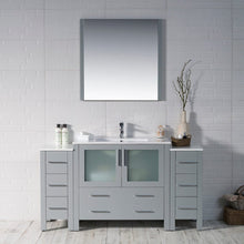 Load image into Gallery viewer, Blossom 001 60S2 15 C M Sydney 60 Inch Vanity with Ceramic Sink & Mirror - Metal Gray