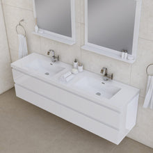Load image into Gallery viewer, Alya Bath AB-MOF72D-W Paterno 72 inch Modern Wall Mounted Bathroom Vanity, White