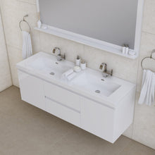 Load image into Gallery viewer, Alya Bath AB-MOF60D-W Paterno 60 inch Double Modern Wall Mounted Bathroom Vanity, White