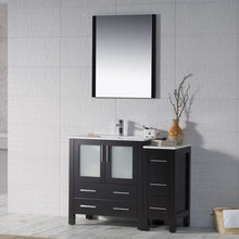 Load image into Gallery viewer, Blossom 001 42S 02 C M Sydney 42 Inch Vanity with Ceramic Sink & Mirror & Side Cabinet - Espresso