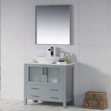 Load image into Gallery viewer, Blossom 001 36 15 V Sydney 36 Inch Vanity with Ceramic Vessel Sink - Metal Grey