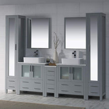 Load image into Gallery viewer, Blossom 001 102 15 V Sydney 102 Inch Vanity with Ceramic Double Vessel Sinks - Metal Gray