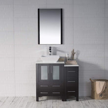 Load image into Gallery viewer, Blossom 001 36S 02 V M Sydney 36 Inch Vanity with Ceramic Vessel Sink & Mirror & Side Cabinet - Espresso