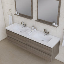 Load image into Gallery viewer, Alya Bath AB-MOF72D-G Paterno 72 inch Modern Wall Mounted Bathroom Vanity, Gray