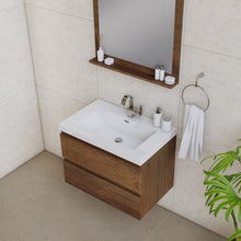 Load image into Gallery viewer, Alya Bath AB-MOF30-RW Paterno 30 inch Modern Wall Mounted Bathroom Vanity, Rosewood