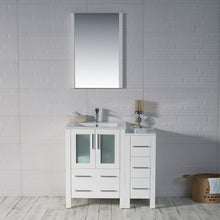 Load image into Gallery viewer, Blossom 001 36S 01 C M Sydney 36 Inch Vanity with Ceramic Sink & Mirror & Side Cabinet - White