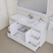 Load image into Gallery viewer, Alya Bath AB-MOA60S-W Paterno 60 inch Single Modern Freestanding Bathroom Vanity, White
