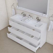 Load image into Gallery viewer, Alya Bath AB-MOA60D-W Paterno 60 inch Double Modern Freestanding Bathroom Vanity, White