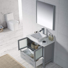Load image into Gallery viewer, Blossom 001 36 15 V M Sydney 36 Inch Vanity with Ceramic Vessel Sink & Mirror - Metal Grey