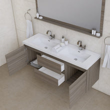 Load image into Gallery viewer, Alya Bath AB-MOF60D-G Paterno 60 inch Double Modern Wall Mounted Bathroom Vanity, Gray