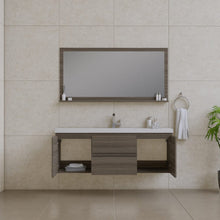 Load image into Gallery viewer, Alya Bath AB-MOF60S-G Paterno 60 inch Single Modern Wall Mounted Bathroom Vanity, Gray