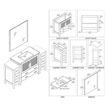 Load image into Gallery viewer, Blossom 001 60S2 01 C M Sydney 60 Inch Vanity with Ceramic Sink & Mirror - White