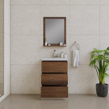 Load image into Gallery viewer, Alya Bath AB-MOA24-RW Paterno 24 inch Modern Freestanding Bathroom Vanity, Rosewood