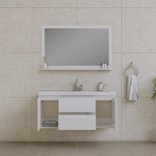 Load image into Gallery viewer, Alya Bath AB-MOF48-W Paterno 48 inch Modern Wall Mounted Bathroom Vanity, White
