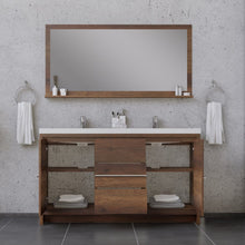 Load image into Gallery viewer, Alya Bath AB-MD660D-RW Sortino 60 Double inch Modern Bathroom Vanity, Rosewood