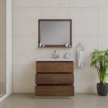 Load image into Gallery viewer, Alya Bath AB-MOA36-RW Paterno 36 inch Modern Freestanding Bathroom Vanity, Rosewood
