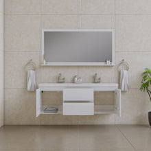 Load image into Gallery viewer, Alya Bath AB-MOF60D-W Paterno 60 inch Double Modern Wall Mounted Bathroom Vanity, White