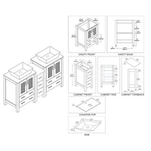 Load image into Gallery viewer, Blossom 001 60S1 02 V Sydney 60 Inch Vanity with Ceramic Double Vessel Sinks - Espresso