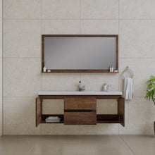 Load image into Gallery viewer, Alya Bath AB-MOF60S-RW Paterno 60 inch Single Modern Wall Mounted Bathroom Vanity, Rosewood