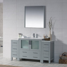 Load image into Gallery viewer, Blossom 001 60S2 15 C M Sydney 60 Inch Vanity with Ceramic Sink & Mirror - Metal Gray