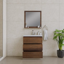Load image into Gallery viewer, Alya Bath AB-MOA30-RW Paterno 30 inch Modern Freestanding Bathroom Vanity, Rosewood