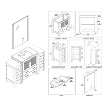 Load image into Gallery viewer, Blossom 001 54 01 C M Sydney 54 Inch Vanity with Ceramic Sink & Mirror - White