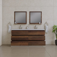 Load image into Gallery viewer, Alya Bath AB-MOA72D-RW Paterno 72 inch Modern Freestanding Bathroom Vanity, Rosewood