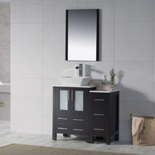 Load image into Gallery viewer, Blossom 001 36S 02 V Sydney 36 Inch Vanity with Ceramic Vessel Sink & Side Cabinet - Espresso