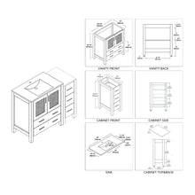 Load image into Gallery viewer, Blossom 001 42S 02 C Sydney 42 Inch Vanity with Ceramic Sink & Side Cabinet - Espresso