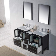 Load image into Gallery viewer, Blossom 001 60S1 02 C Sydney 60 Inch Vanity with Ceramic Double Sinks - Espresso