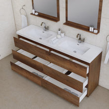 Load image into Gallery viewer, Alya Bath AB-MOA72D-RW Paterno 72 inch Modern Freestanding Bathroom Vanity, Rosewood