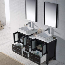 Load image into Gallery viewer, Blossom 001 60S1 02 V Sydney 60 Inch Vanity with Ceramic Double Vessel Sinks - Espresso
