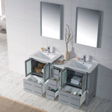 Load image into Gallery viewer, Blossom 001 72 15 C M Sydney 72 Inch Vanity with Ceramic Double Sinks & Mirrors - Metal Gray