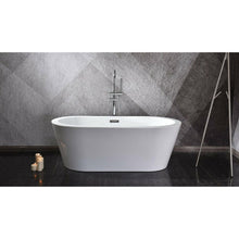 Load image into Gallery viewer, Lexora LD900459A1C0000 Lure 59" Free Standing Acrylic Bathtub w/ Chrome Drain