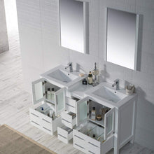 Load image into Gallery viewer, Blossom 001 60S1 01 C M Sydney 60 Inch Vanity with Ceramic Double Sinks & Mirrors - White