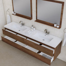Load image into Gallery viewer, Alya Bath AB-MOF84D-RW Paterno 84 inch Modern Wall Mounted Bathroom Vanity, Rosewood