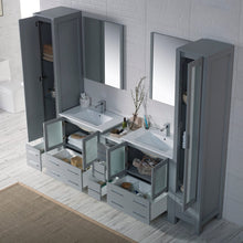 Load image into Gallery viewer, Blossom 001 102 15 C M Sydney 102 Inch Vanity with Ceramic Double Sinks & Mirrors - Metal Gray