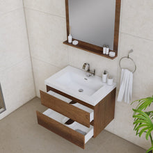 Load image into Gallery viewer, Alya Bath AB-MOF30-RW Paterno 30 inch Modern Wall Mounted Bathroom Vanity, Rosewood