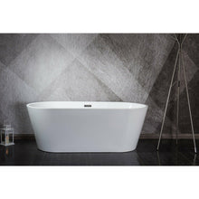 Load image into Gallery viewer, Lexora LD900359A1C0000 Melina 59" Free Standing Acrylic Bathtub w/ Chrome Drain