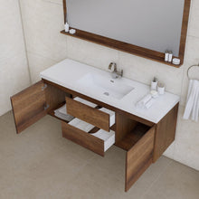 Load image into Gallery viewer, Alya Bath AB-MOF60S-RW Paterno 60 inch Single Modern Wall Mounted Bathroom Vanity, Rosewood
