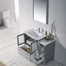 Load image into Gallery viewer, Blossom 001 42S 15 C M Sydney 42 Inch Vanity with Ceramic Sink & Mirror & Side Cabinet - Metal Grey