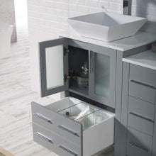 Load image into Gallery viewer, Blossom 001 36S 15 V M Sydney 36 Inch Vanity with Ceramic Vessel Sink & Mirror & Side Cabinet - Metal Grey