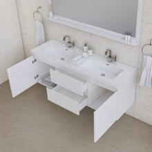 Load image into Gallery viewer, Alya Bath AB-MOF60D-W Paterno 60 inch Double Modern Wall Mounted Bathroom Vanity, White