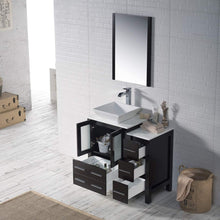 Load image into Gallery viewer, Blossom 001 36S 02 V M Sydney 36 Inch Vanity with Ceramic Vessel Sink & Mirror & Side Cabinet - Espresso